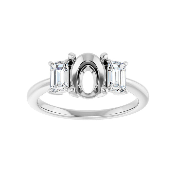 14K White Gold 8x6 mm Oval 3/4 CTW Lab-Grown Semi-Set Engagement Ring
