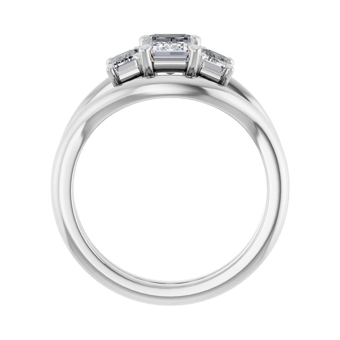 Platinum 7x5 mm Emerald 5/8 CTW Lab-Grown Semi-Set Engagement Ring
