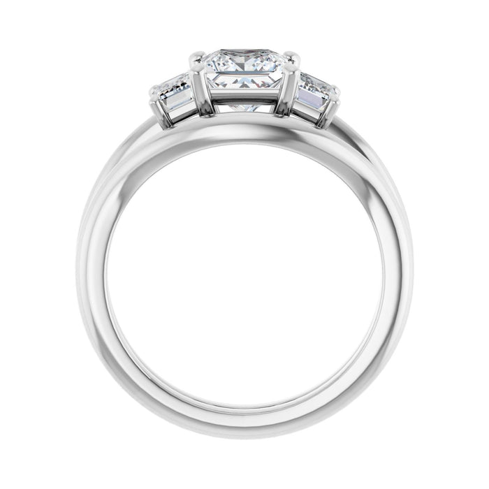 Platinum 5.5x5.5 mm Square 3/4 CTW Lab-Grown Semi-Set Engagement Ring