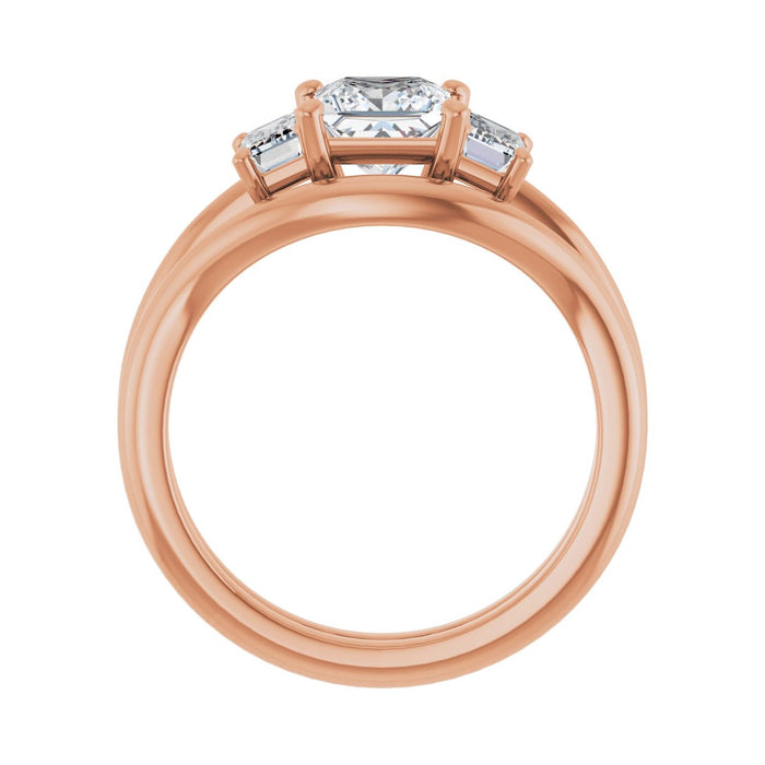 14K Rose Gold 5.5x5.5 mm Square 3/4 CTW Lab-Grown Semi-Set Engagement Ring