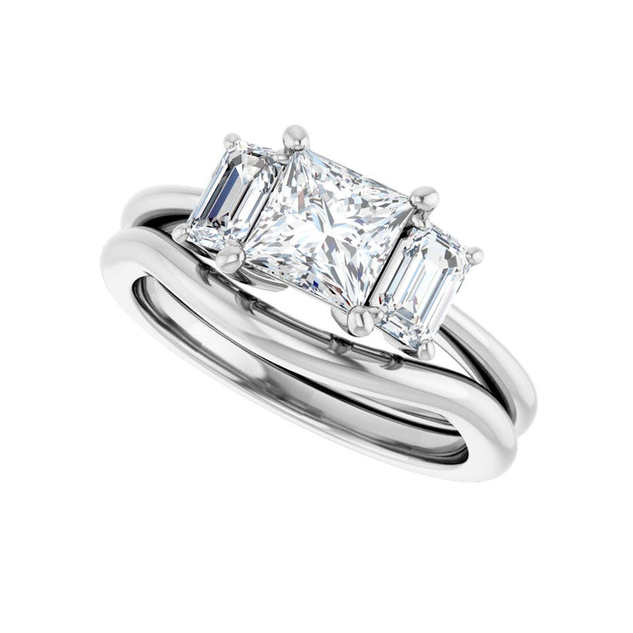 Platinum 5.5x5.5 mm Square 3/4 CTW Lab-Grown Semi-Set Engagement Ring