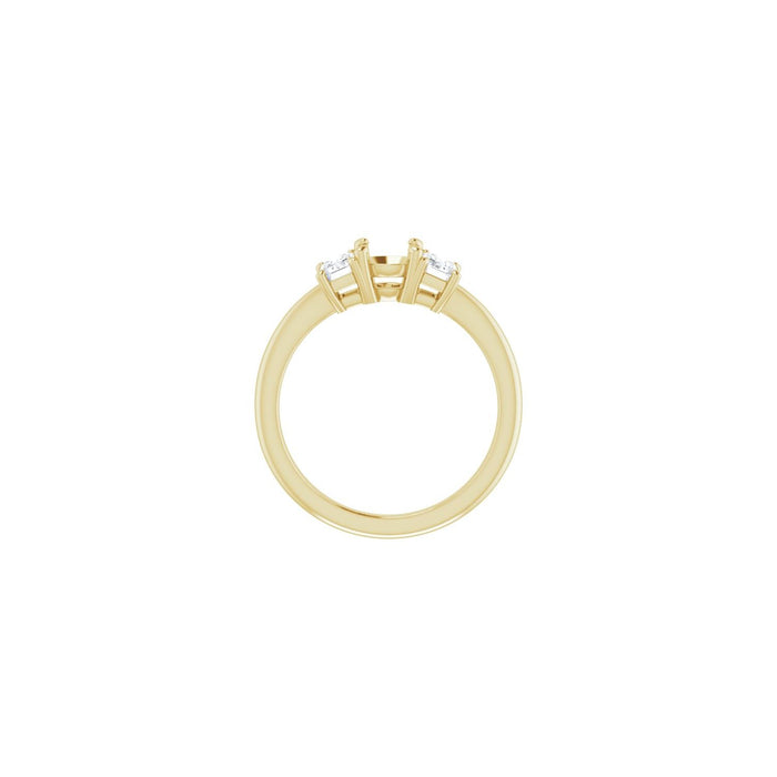 14K Yellow Gold 5.5 mm Round 1 1/3 CTW Lab-Grown Semi-Set Engagement Ring
