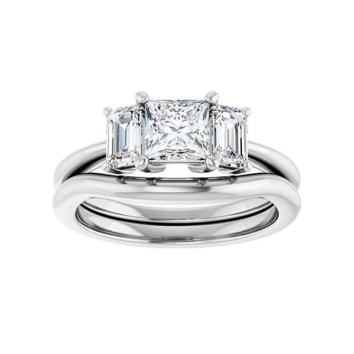 Platinum 5x5 mm Square 3/4 CTW Lab-Grown Semi-Set Engagement Ring