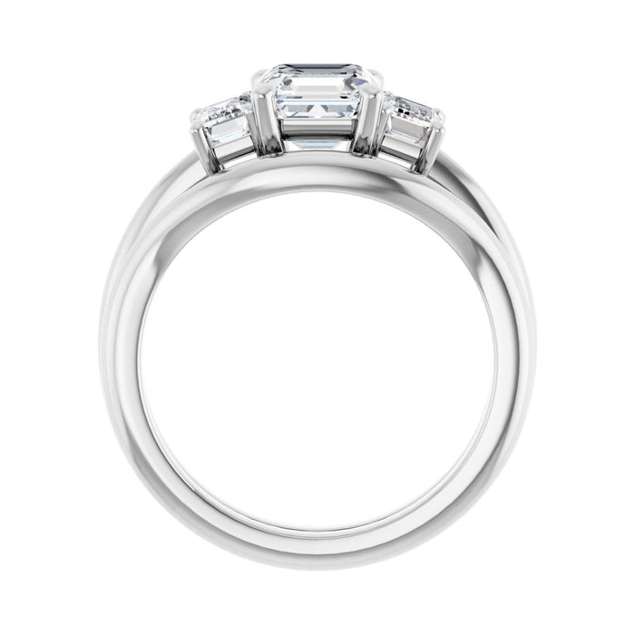 14K White Gold 6x6 mm Asscher 3/4 CTW Lab-Grown Semi-Set Engagement Ring