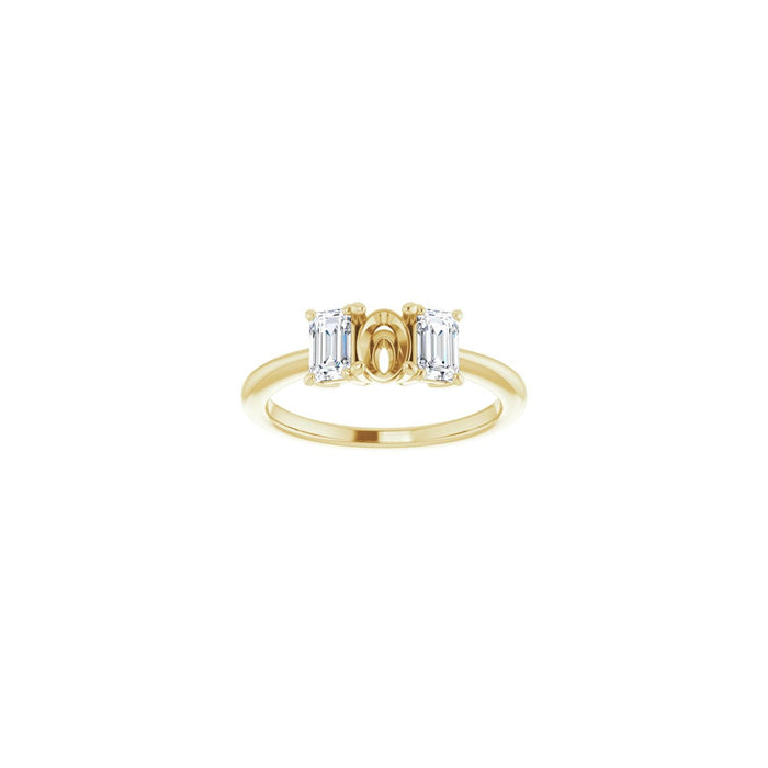 14K Yellow Gold 6x4 mm Oval 3/4 CTW Lab-Grown Semi-Set Engagement Ring