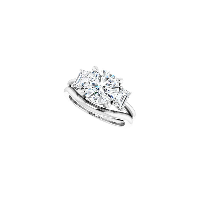 14K White Gold 8.8 mm Round 3/4 CTW Lab-Grown Semi-Set Engagement Ring