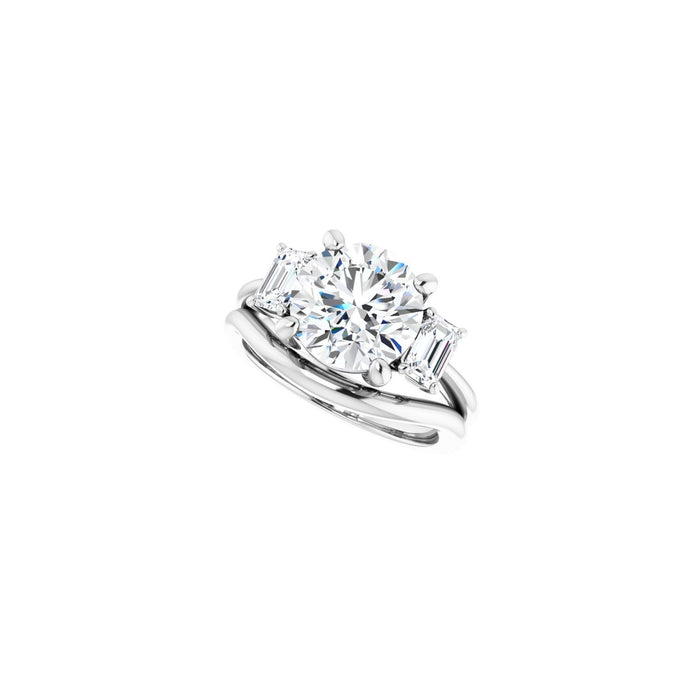 14K White Gold 9.4 mm Round 3/4 CTW Lab-Grown Semi-Set Engagement Ring