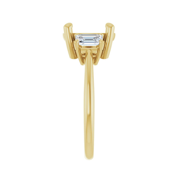14K Yellow Gold 10 mm Round 3/4 CTW Lab-Grown Semi-Set Engagement Ring