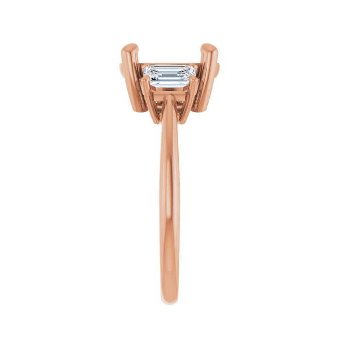 14K Rose Gold 10 mm Round 3/4 CTW Lab-Grown Semi-Set Engagement Ring