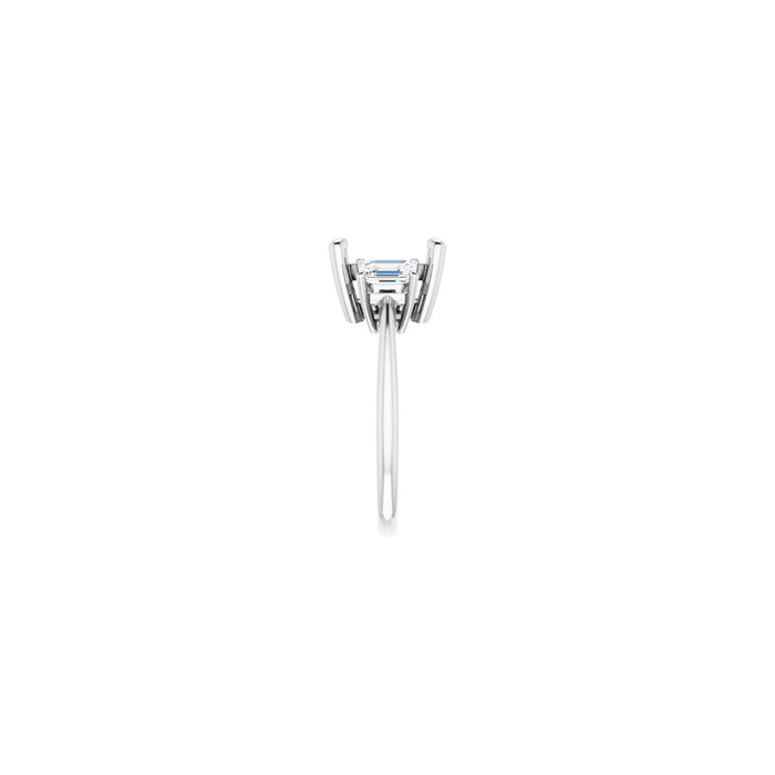 Platinum 10x10 mm Cushion 3/4 CTW Lab-Grown Semi-Set Engagement Ring