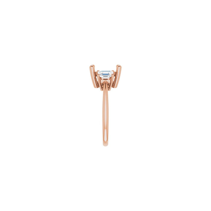 14K Rose Gold 10x10 mm Cushion 3/4 CTW Lab-Grown Semi-Set Engagement Ring