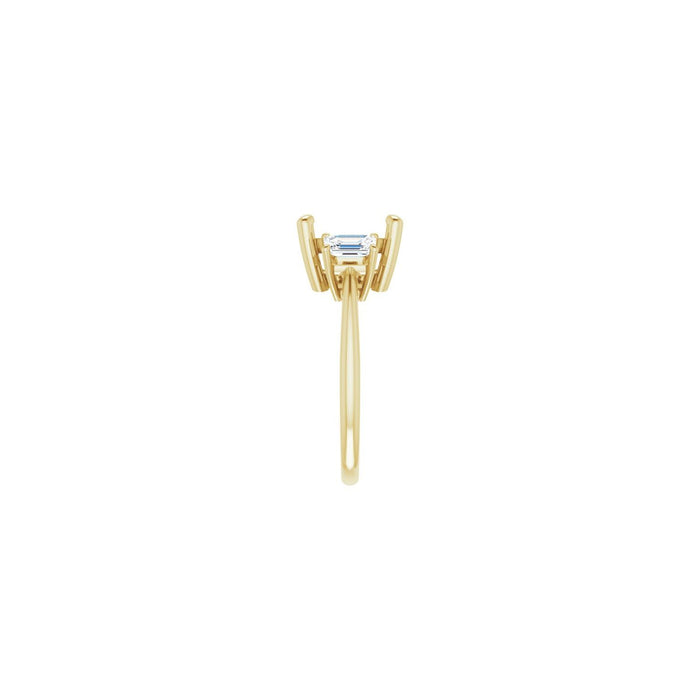 14K Yellow Gold 10x10 mm Cushion 3/4 CTW Lab-Grown Semi-Set Engagement Ring