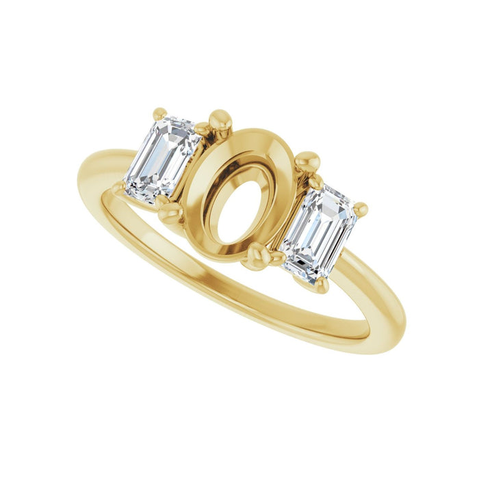 14K Yellow Gold 8x6 mm Oval 3/4 CTW Lab-Grown Semi-Set Engagement Ring