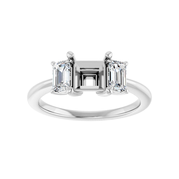 14K White Gold 5.5x5.5 mm Square 3/4 CTW Lab-Grown Semi-Set Engagement Ring