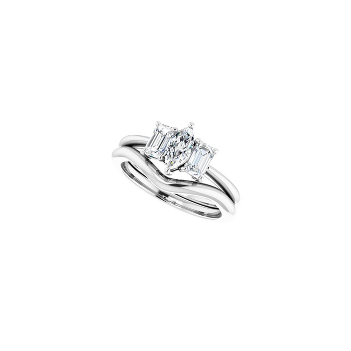 Platinum 7x3.5 mm Marquise 3/4 CTW Lab-Grown Semi-Set Engagement Ring