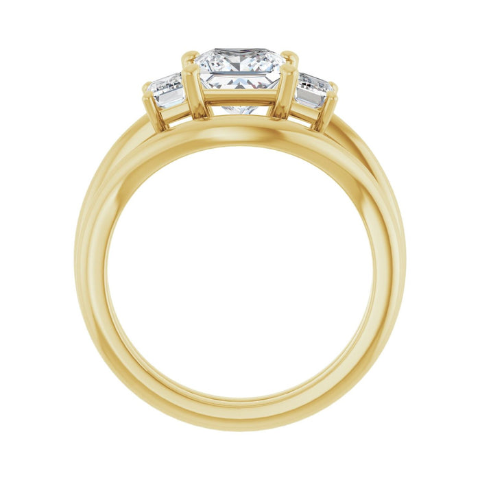 14K Yellow Gold 6x6 mm Square 3/4 CTW Lab-Grown Semi-Set Engagement Ring