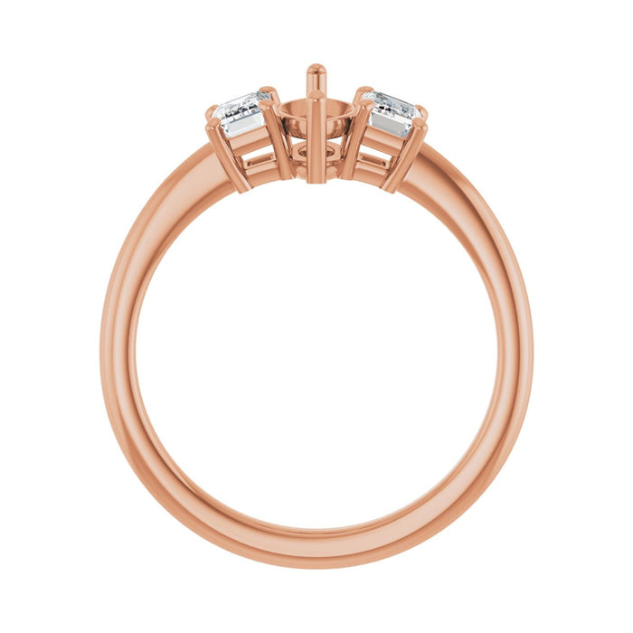14K Rose Gold 9x4.5 mm Marquise 3/4 CTW Lab-Grown Semi-Set Engagement Ring