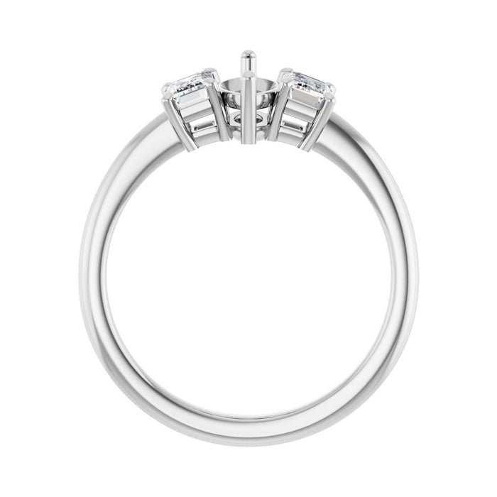 14K White Gold 9x4.5 mm Marquise 3/4 CTW Lab-Grown Semi-Set Engagement Ring