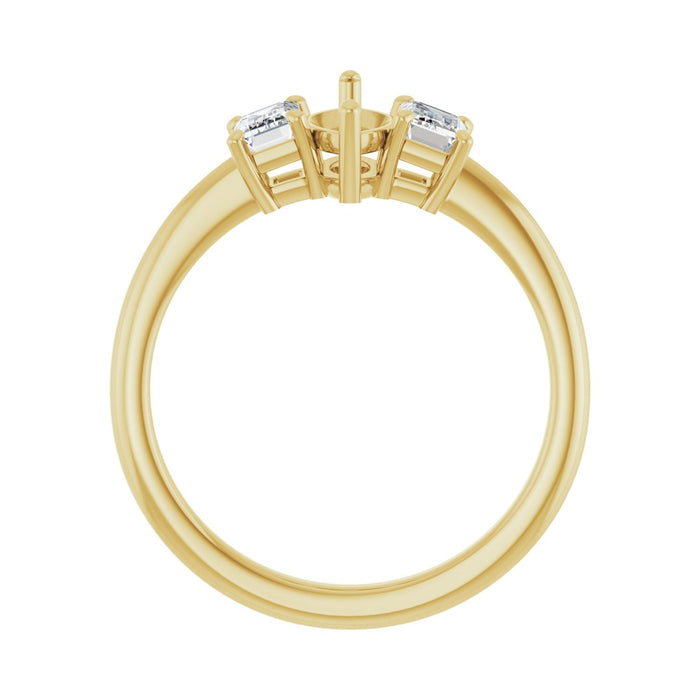 14K Yellow Gold 9x4.5 mm Marquise 3/4 CTW Lab-Grown Semi-Set Engagement Ring