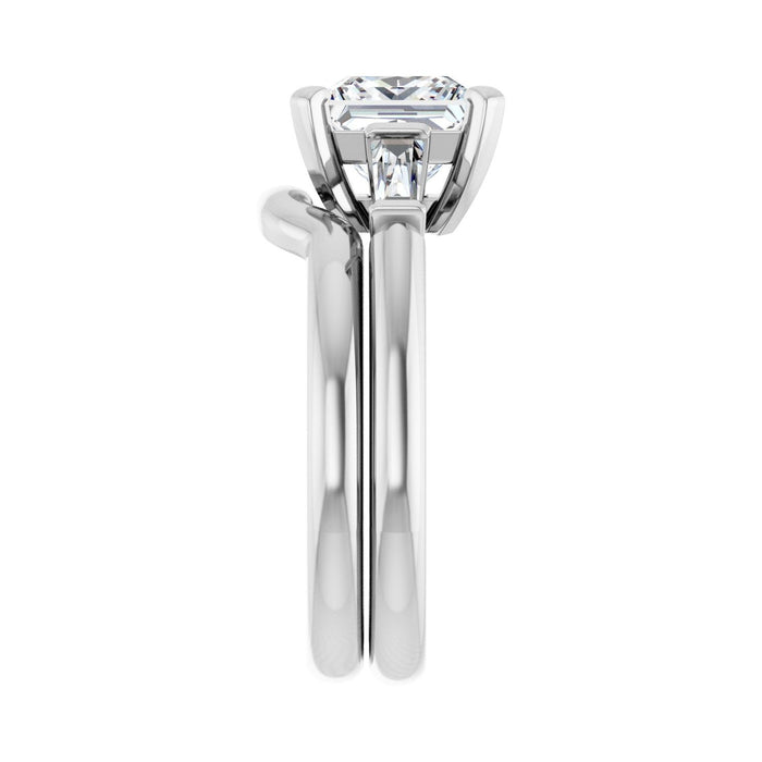 14K White Gold 7x7 mm Square 1/5 CTW Lab-Grown Diamond Semi-Set Engagement Ring