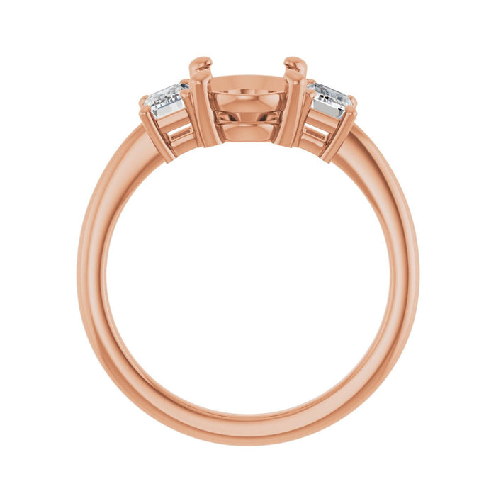 14K Rose Gold 9x7 mm Oval 3/4 CTW Lab-Grown Semi-Set Engagement Ring