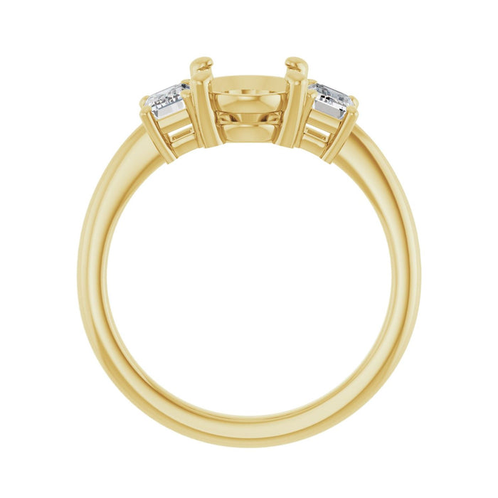 14K Yellow Gold 9x7 mm Oval 3/4 CTW Lab-Grown Semi-Set Engagement Ring