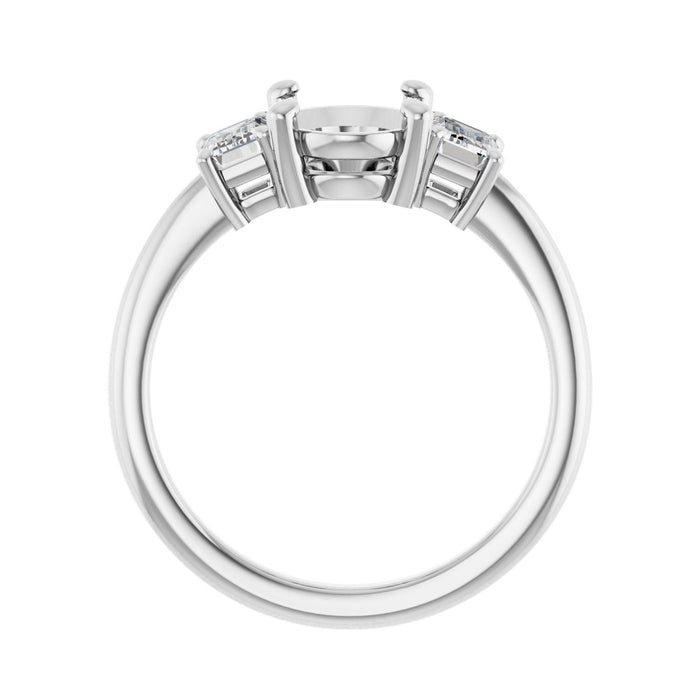 14K White Gold 9x7 mm Oval 3/4 CTW Lab-Grown Semi-Set Engagement Ring