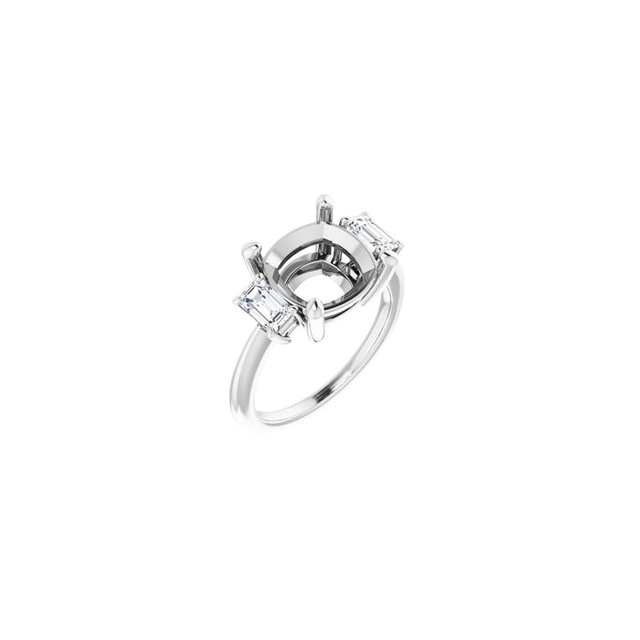14K White Gold 10x10 mm Cushion 3/4 CTW Lab-Grown Semi-Set Engagement Ring