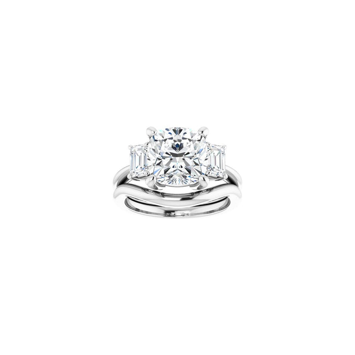 14K White Gold 9x9 mm Cushion 3/4 CTW Lab-Grown Semi-Set Engagement Ring