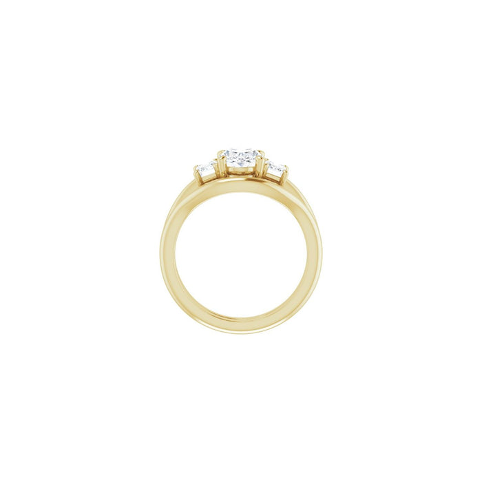 14K Yellow Gold 8x6 mm Oval 3/4 CTW Lab-Grown Semi-Set Engagement Ring