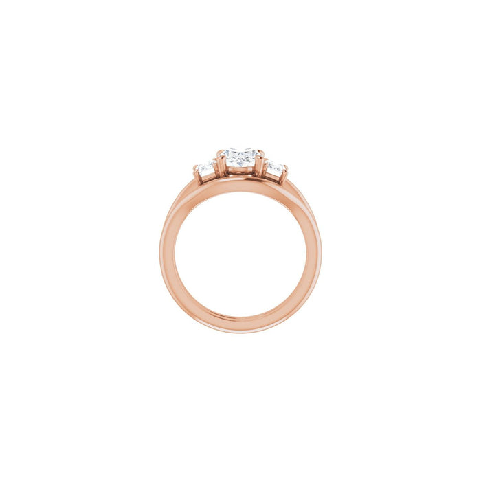 14K Rose Gold 8x6 mm Oval 3/4 CTW Lab-Grown Semi-Set Engagement Ring