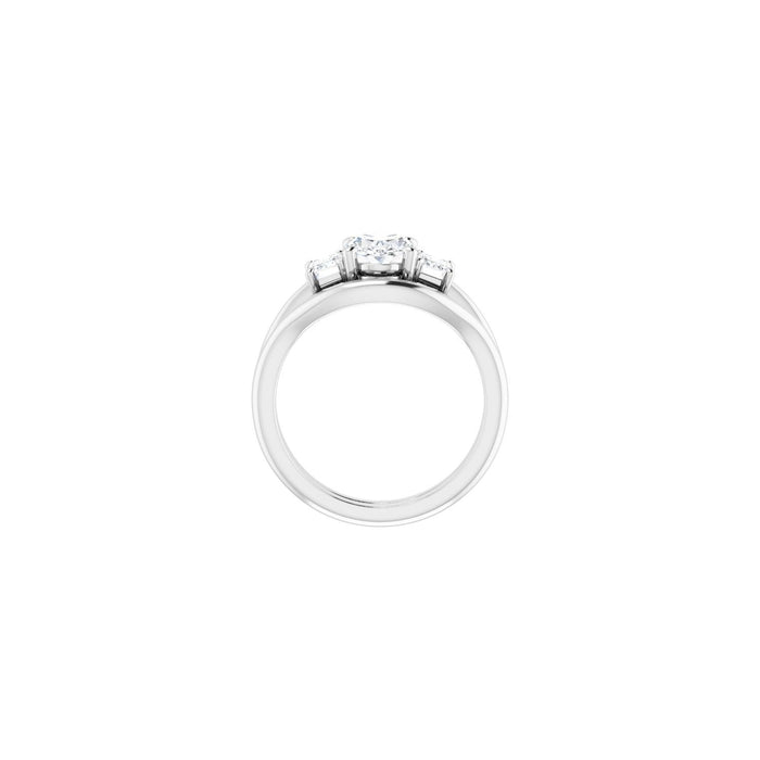 14K White Gold 8x6 mm Oval 3/4 CTW Lab-Grown Semi-Set Engagement Ring