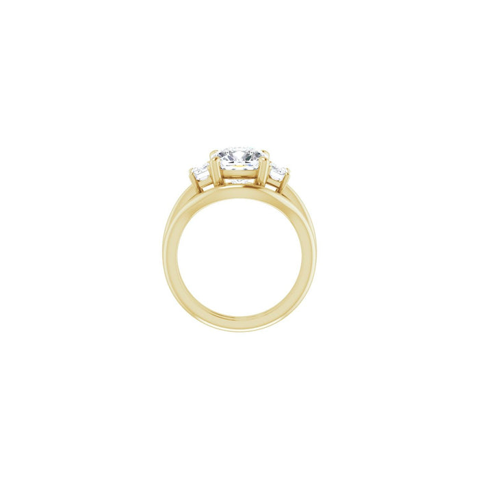 14K Yellow Gold 8x8 mm Cushion 3/4 CTW Lab-Grown Semi-Set Engagement Ring