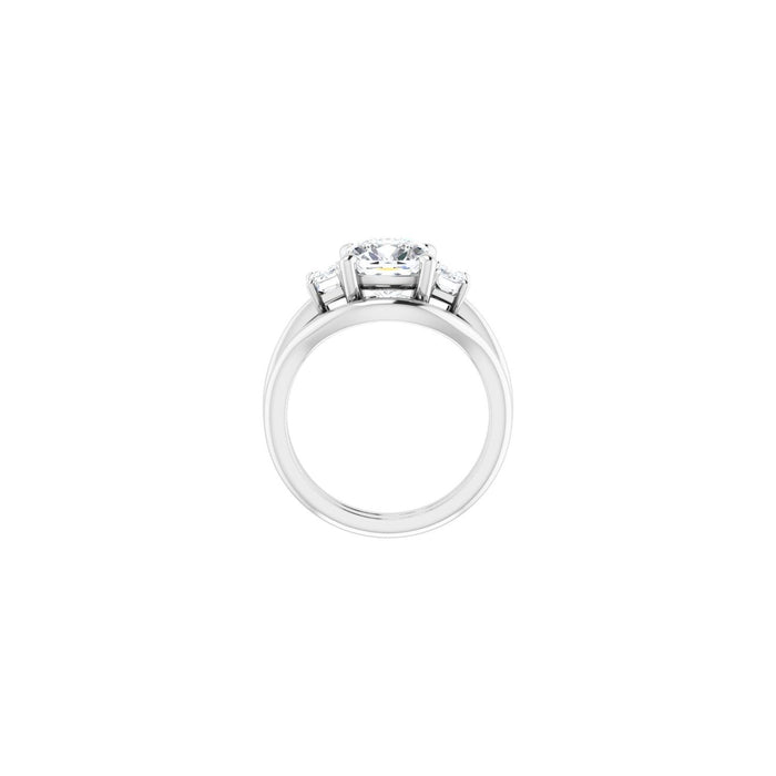 Platinum 8x8 mm Cushion 3/4 CTW Lab-Grown Semi-Set Engagement Ring