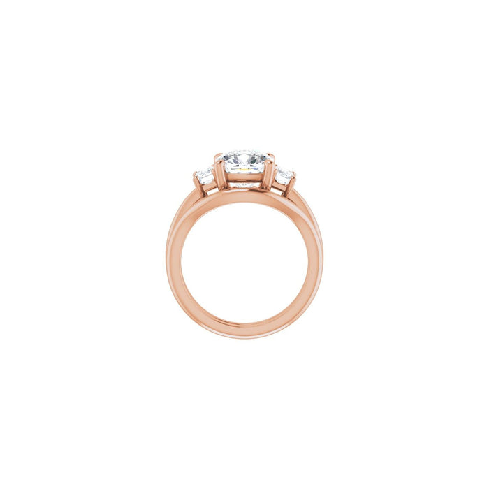 14K Rose Gold 8x8 mm Cushion 3/4 CTW Lab-Grown Semi-Set Engagement Ring