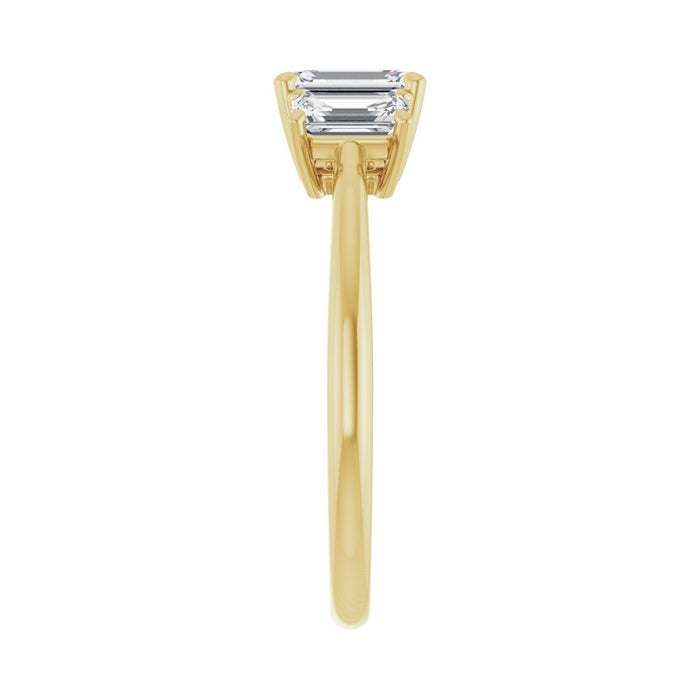 14K Yellow Gold 6.5x4.5 mm Emerald 5/8 CTW Lab-Grown Semi-Set Engagement Ring