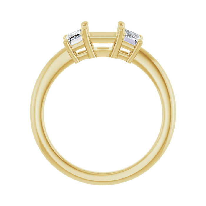 14K Yellow Gold 5x5 mm Square 3/4 CTW Lab-Grown Semi-Set Engagement Ring