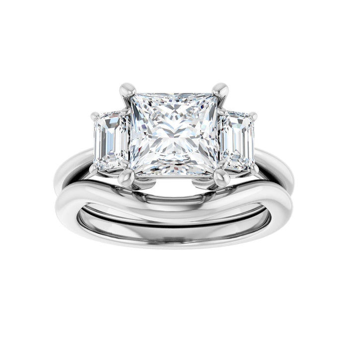 14K White Gold 7x7 mm Square 3/4 CTW Lab-Grown Semi-Set Engagement Ring