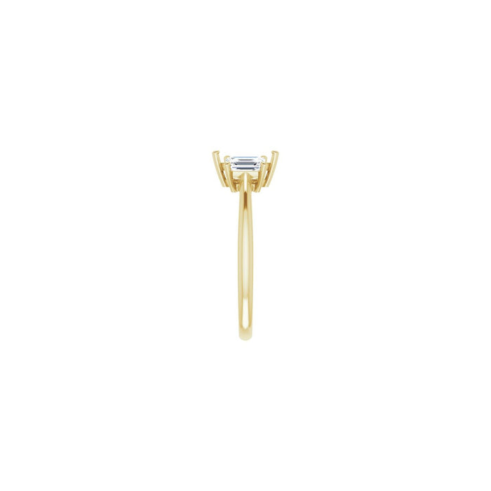 14K Yellow Gold 7x3.5 mm Marquise 3/4 CTW Lab-Grown Semi-Set Engagement Ring