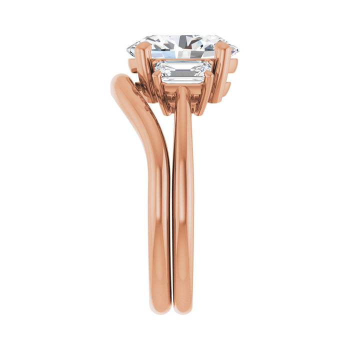 14K Rose Gold 10x8 mm Oval 3/4 CTW Lab-Grown Semi-Set Engagement Ring