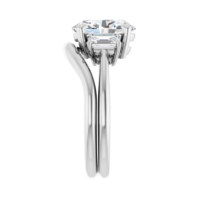 Platinum 10x8 mm Oval 3/4 CTW Lab-Grown Semi-Set Engagement Ring