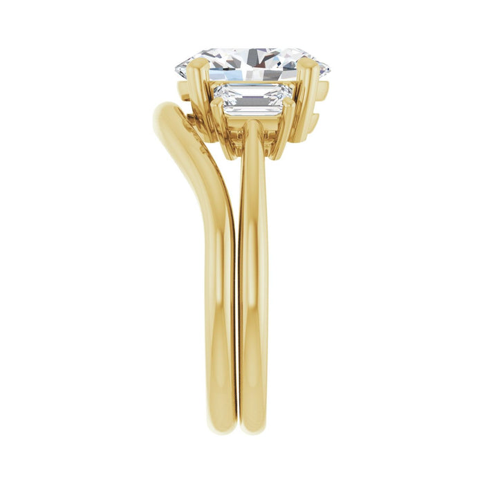 14K Yellow Gold 10x8 mm Oval 3/4 CTW Lab-Grown Semi-Set Engagement Ring