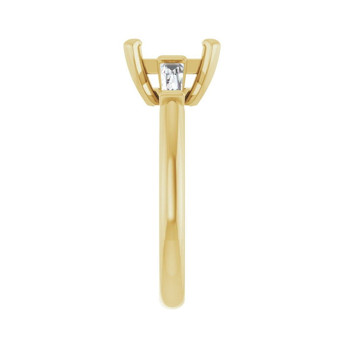 14K Yellow Gold 7x7 mm Square 1/5 CTW Lab-Grown Diamond Semi-Set Engagement Ring