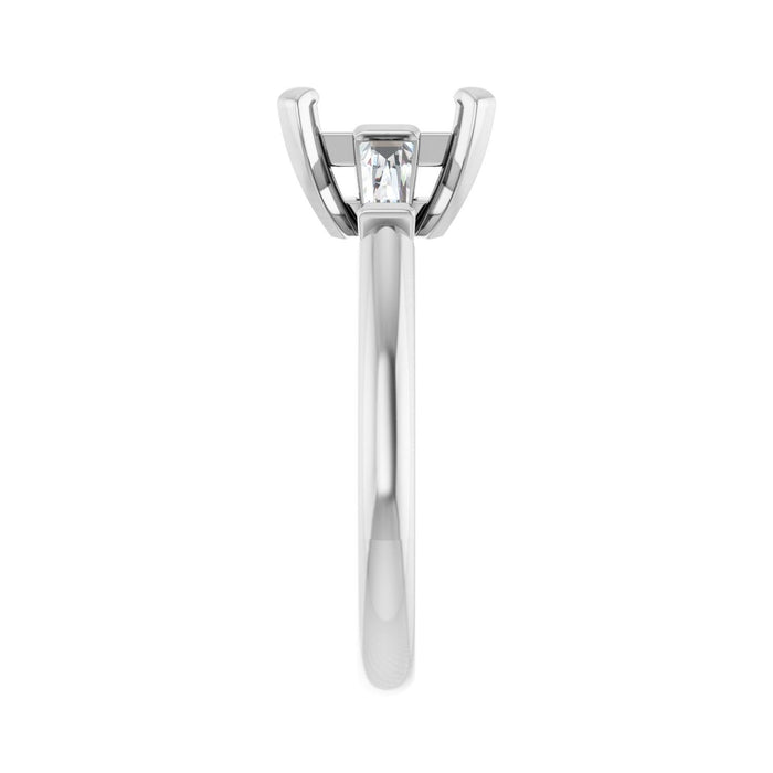 14K White Gold 7x7 mm Square 1/5 CTW Lab-Grown Diamond Semi-Set Engagement Ring