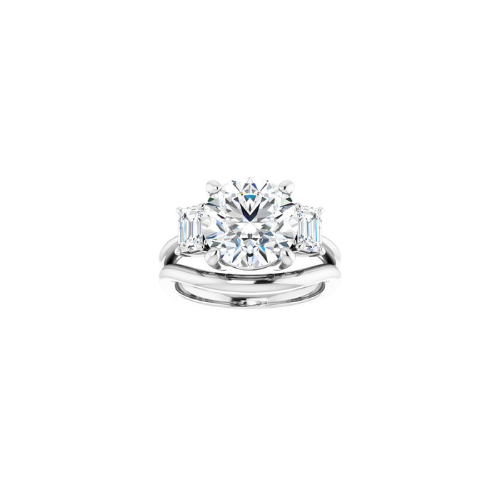 Platinum 10 mm Round 3/4 CTW Lab-Grown Semi-Set Engagement Ring