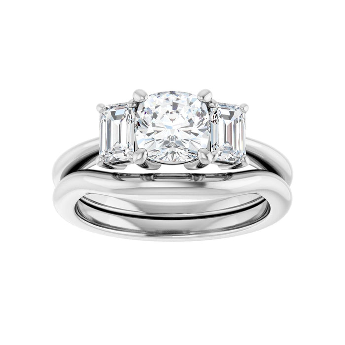 14K White Gold 6x6 mm Cushion 3/4 CTW Lab-Grown Semi-Set Engagement Ring