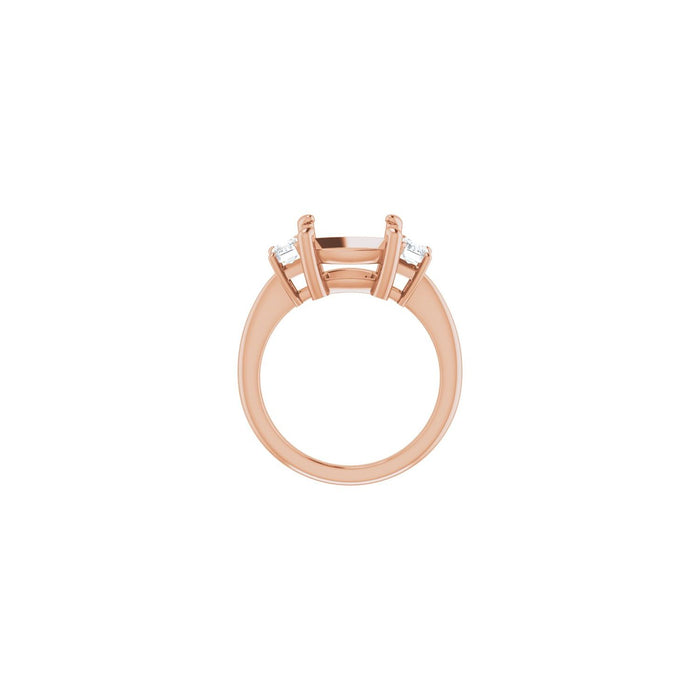 14K Rose Gold 10x10 mm Cushion 3/4 CTW Lab-Grown Semi-Set Engagement Ring