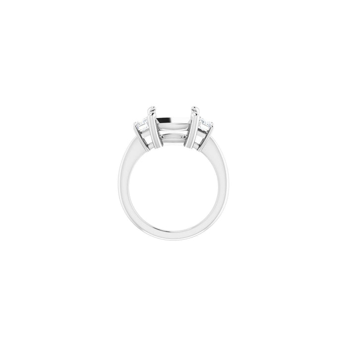 14K White Gold 10x10 mm Cushion 3/4 CTW Lab-Grown Semi-Set Engagement Ring