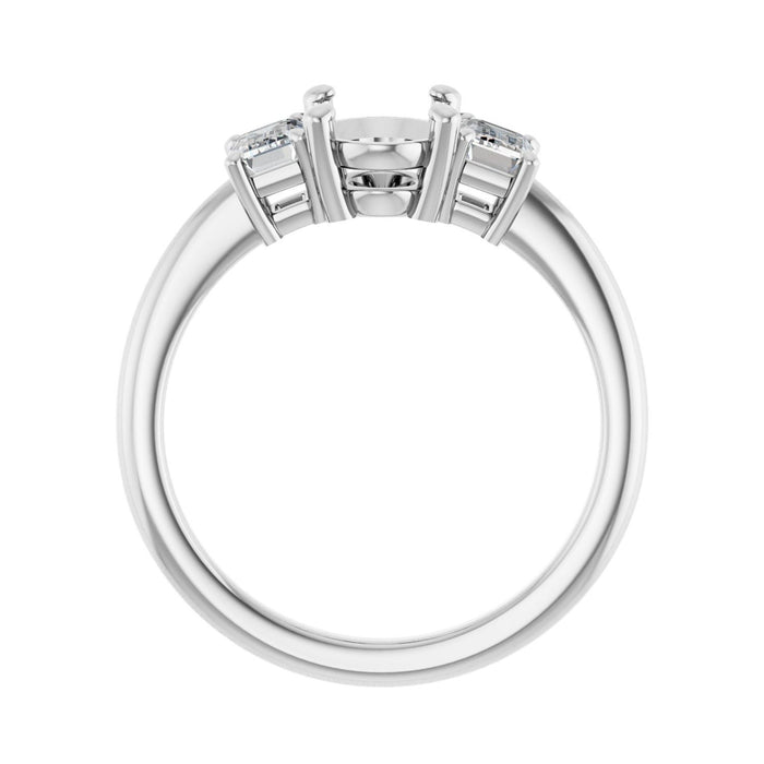 Platinum 8x6 mm Oval 3/4 CTW Lab-Grown Semi-Set Engagement Ring