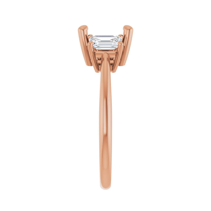 14K Rose Gold 8x8 mm Cushion 3/4 CTW Lab-Grown Semi-Set Engagement Ring